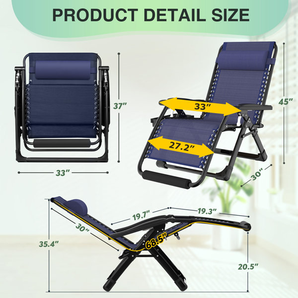 Arlmont & Co. Oversized XXL Folding Zero Gravity Chair
